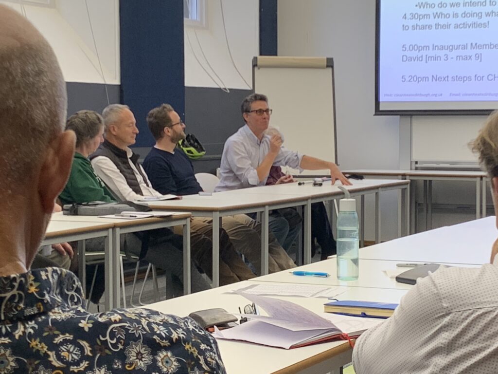 Simon Shackley explaining community engagement projects